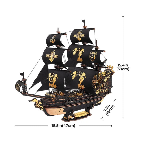 The Seahorse Barque 3D Wooden Puzzle，603  Number of pieces