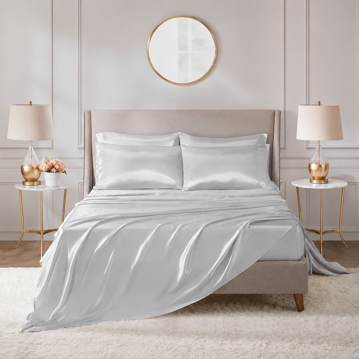 6-Piece Luxury Satin Sheet Set