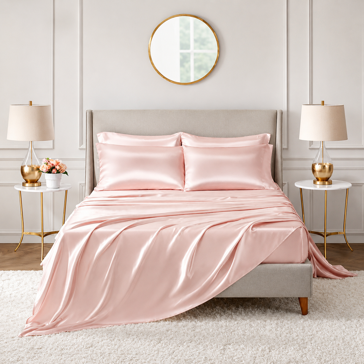 6-Piece Luxury Satin Sheet Set