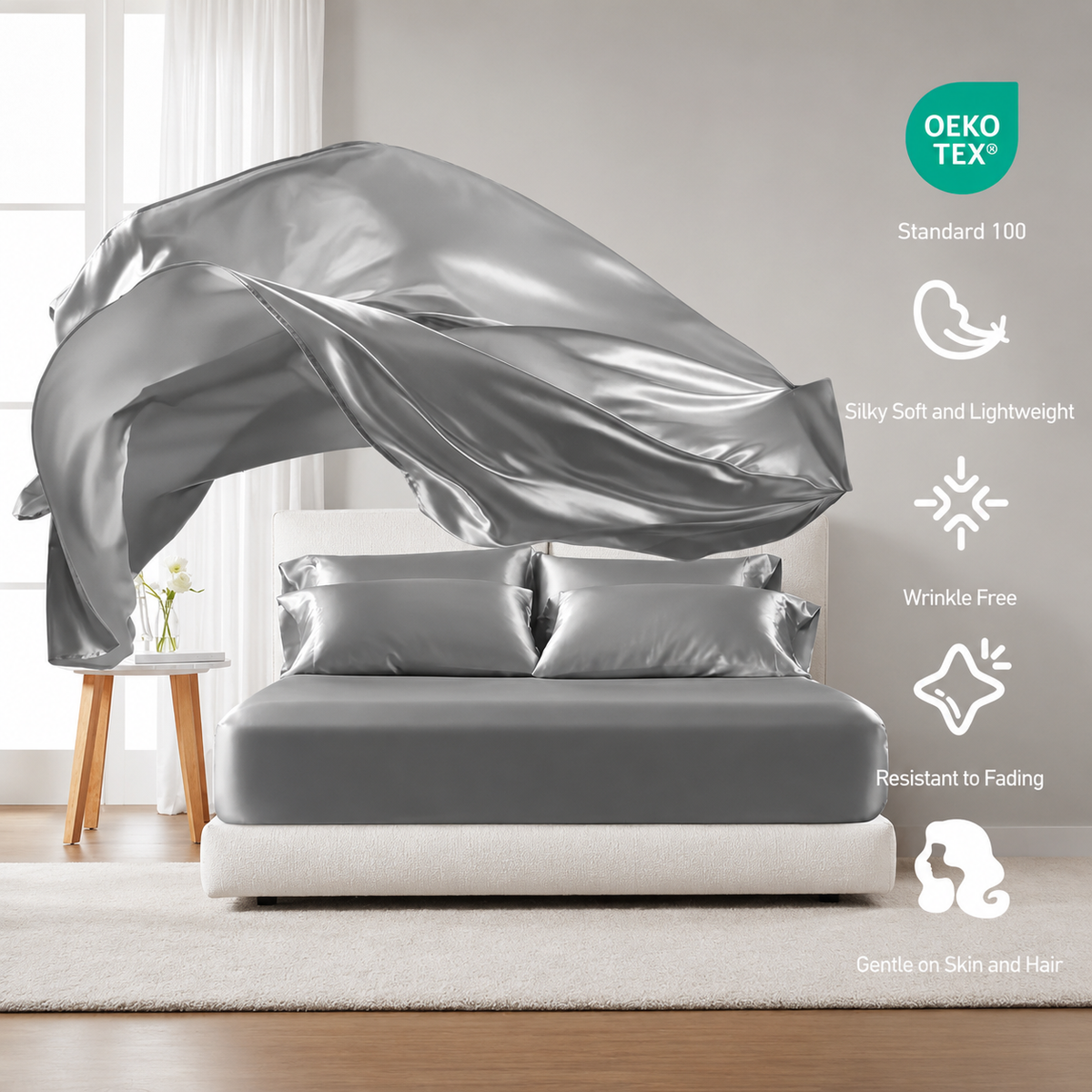 6-Piece Luxury Satin Sheet Set